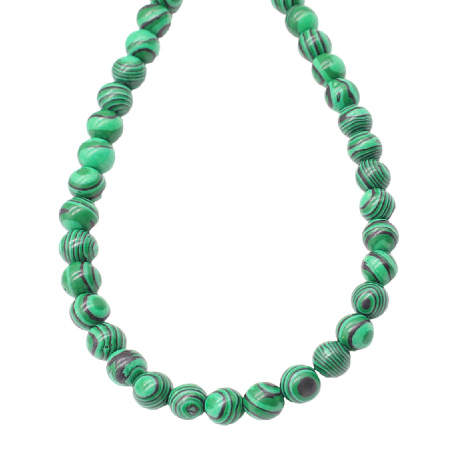 Buxuaaaa Malachite Stone Beads Rope Chain Jewelry Natural Round Spacer Beads Crafting Accessories Sturdy Design Malachite for Jewelry Making