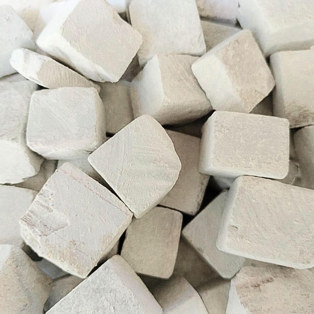 VRINDAVANBAZAAR.COM White Clay, White Shale Stone Cubes1kg- Pottery Modeling Block for Art Craft Sculpting Hand Modelling DIY Projects, Smooth for Sculpture Decorative Art Ceramic Studio Use
