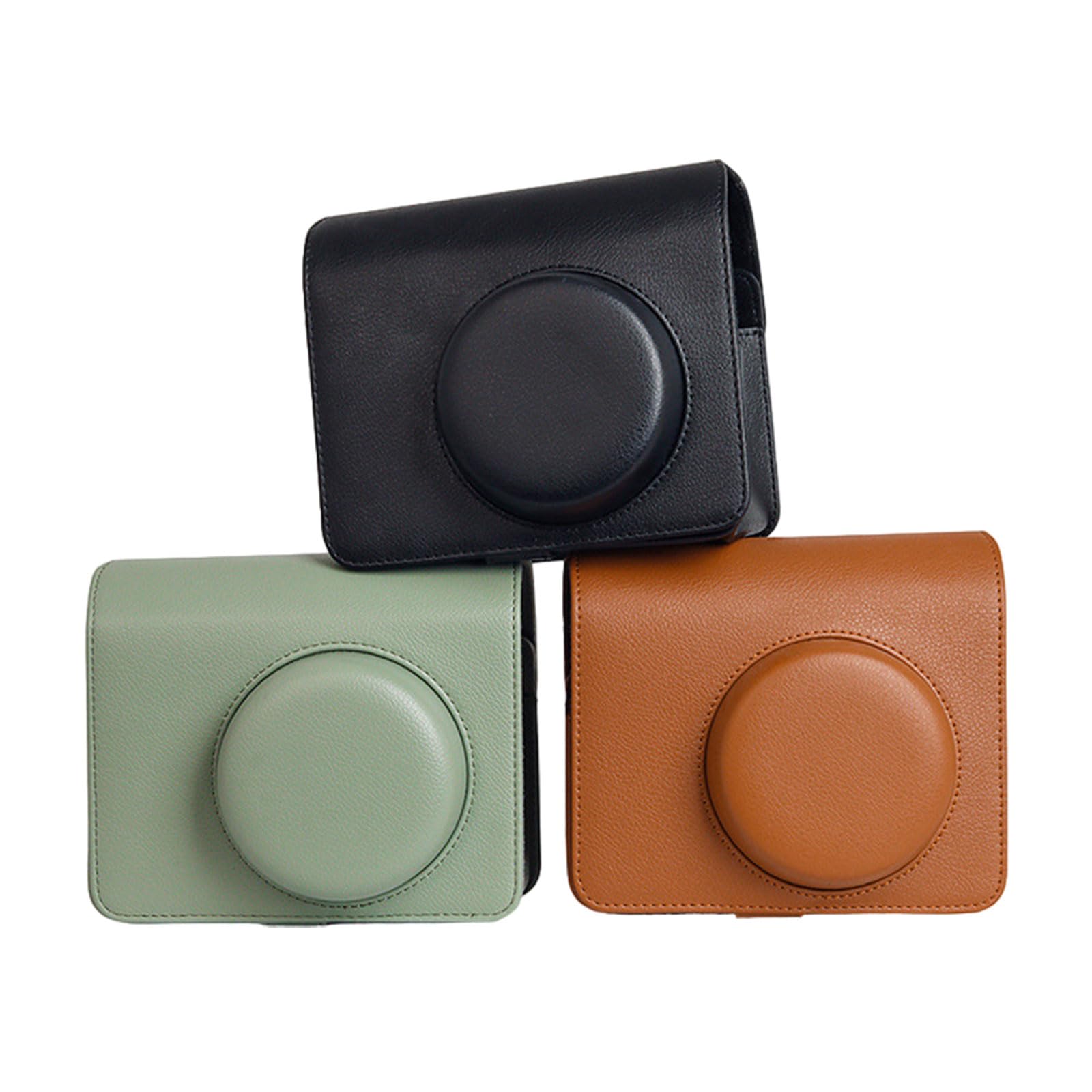 Custodia per fotocamera in pelle PU morbida custodia in silicone per Wide400 borsa con tracolla supporto alla moda, Nero