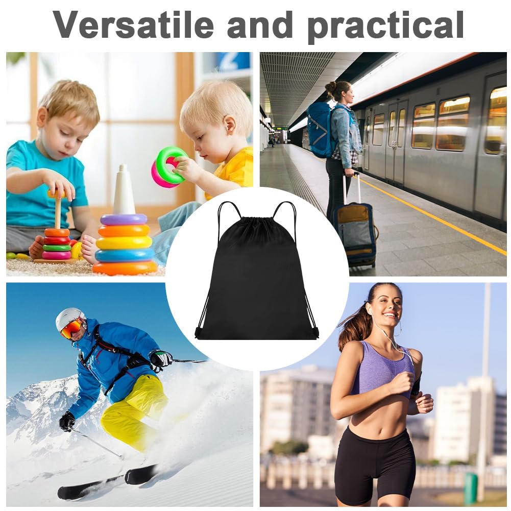 DiULi Sac de Sport avec Cordon de Serrage, Sac à Dos à Cordon de Serrage pour Sport, S-ac à Dos Étanche avec Fermeture Éclair Extérieure pour Les Vacances, Les Voyages