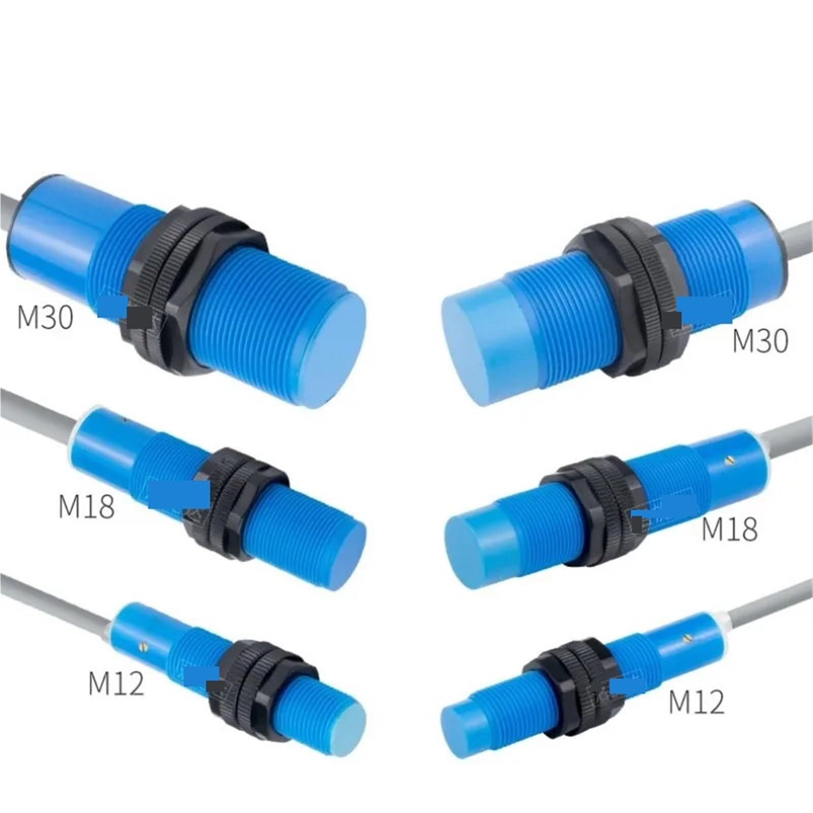U3IPKZ58 M12 M18 M30 Capacitive Sensor Proximity Switch with CE NPN PNP NO NC IP67 Waterproof Material(M18 Flat Head 8mm,NPN NC)