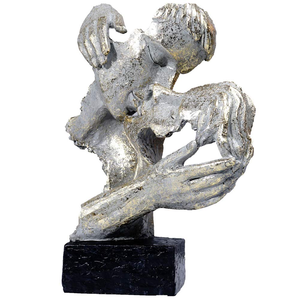 Statue di Coppia e Statuette per la Decorazione Domestica, Abbraccio/Bacio Sculture Ornamenti, Anniversario/Matrimonio/Fidanzamento/Decorazione Romantica,A