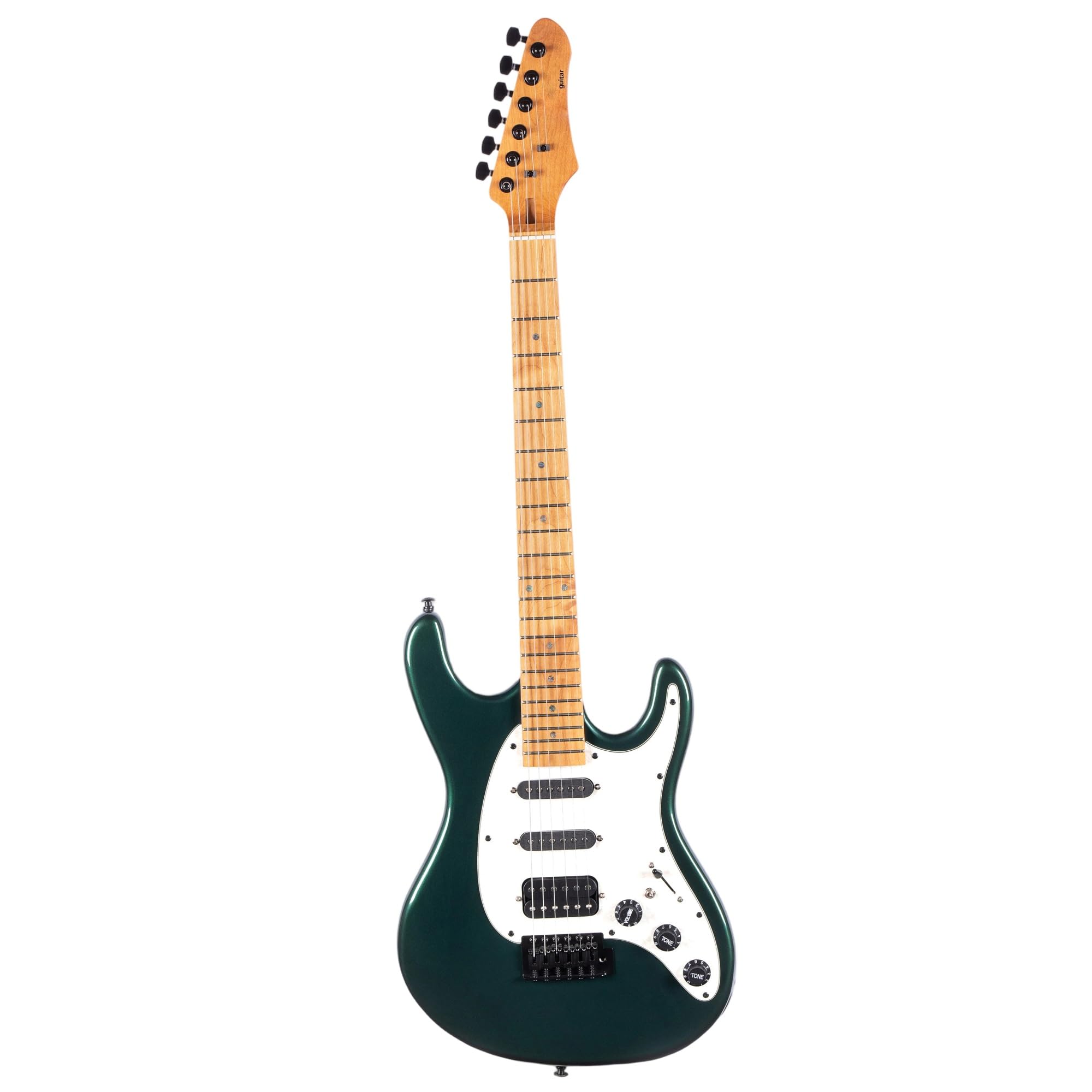 Standard Gitara Elektryczna Gitara Elektryczna Jazzowa Z Klonową Szyjką Piękny Dźwięk Odpowiedni Dla Dorosłych Początkujących Profesjonalne Wykonanie(Dark Green)