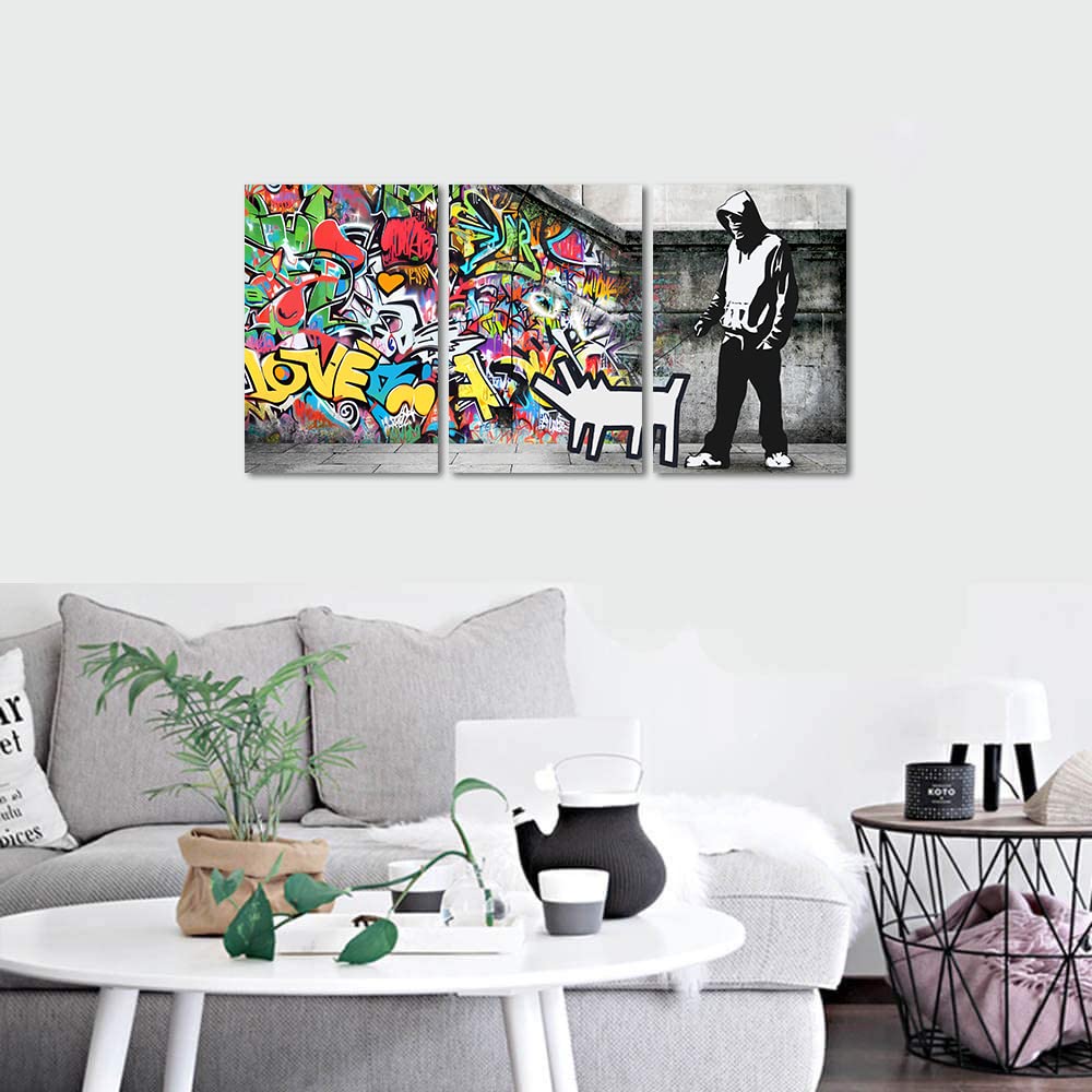 Amazon.co.jp: グラフィティ キャンバス 壁装飾 3パネル ポップ