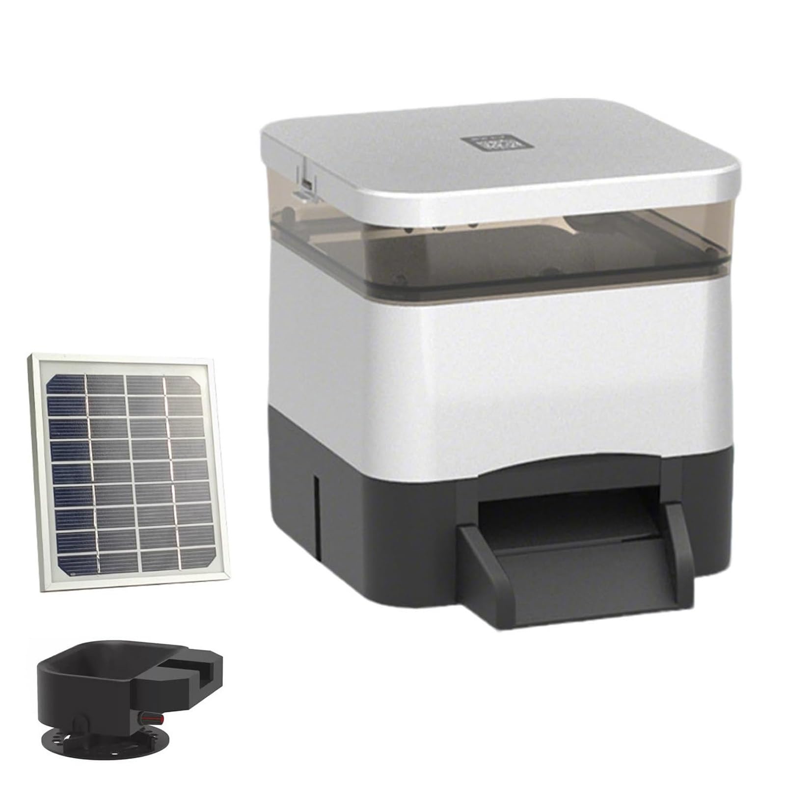 Distributore automatico di cibo per pesci da stagno, alimentatore a pellet per koi, capacità 10 l, batteria e alimentazione CA/solare, impermeabile e resistente al sole, per uso interno ed esterno