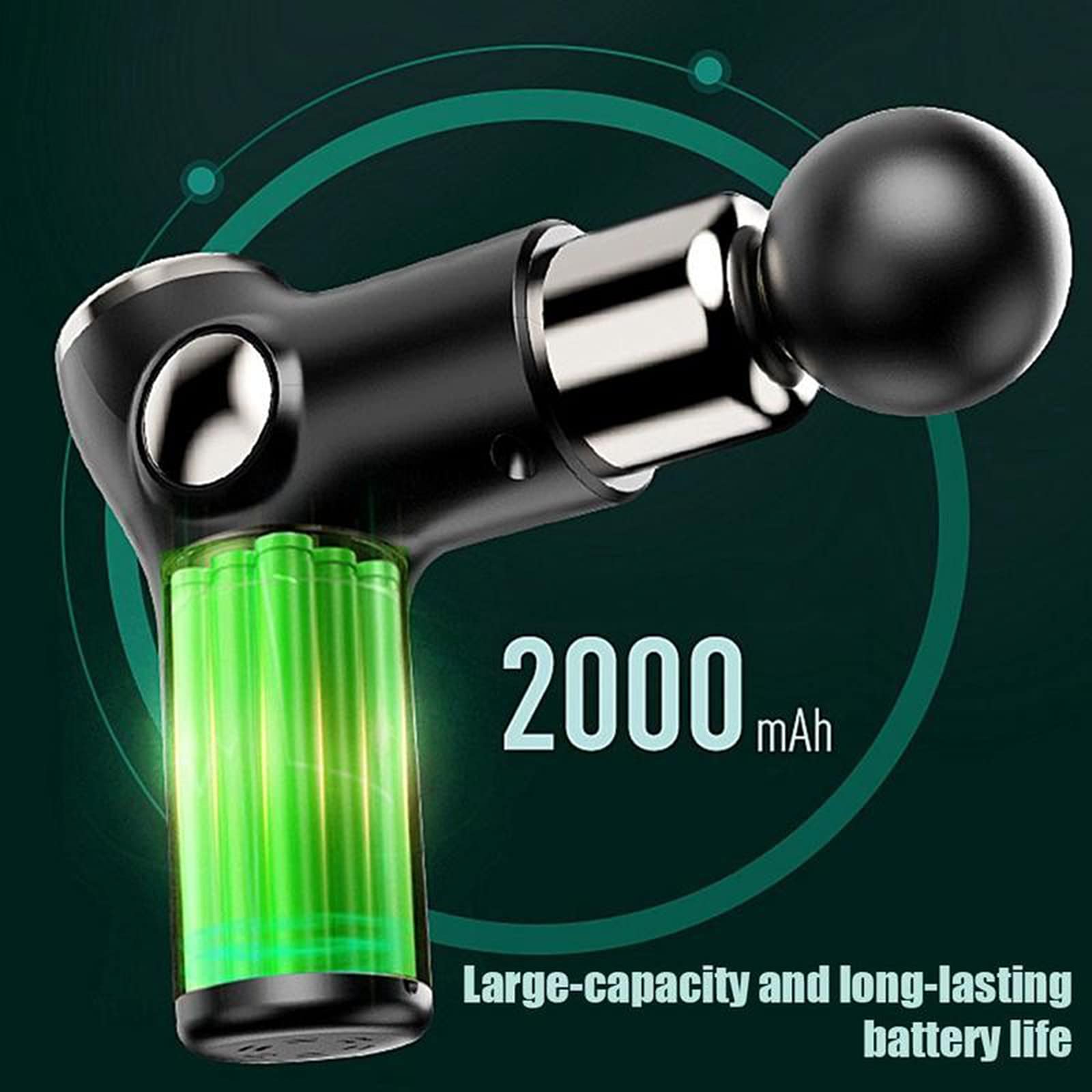ERNZI Mini Pistola de Fascia LCD Pistola de Masaje Recargable USB Relajación Muscular Equipo de Fitness portátil Masajeador Masaje Muscular Corporal Alivio del Dolor de Fitness,Verde