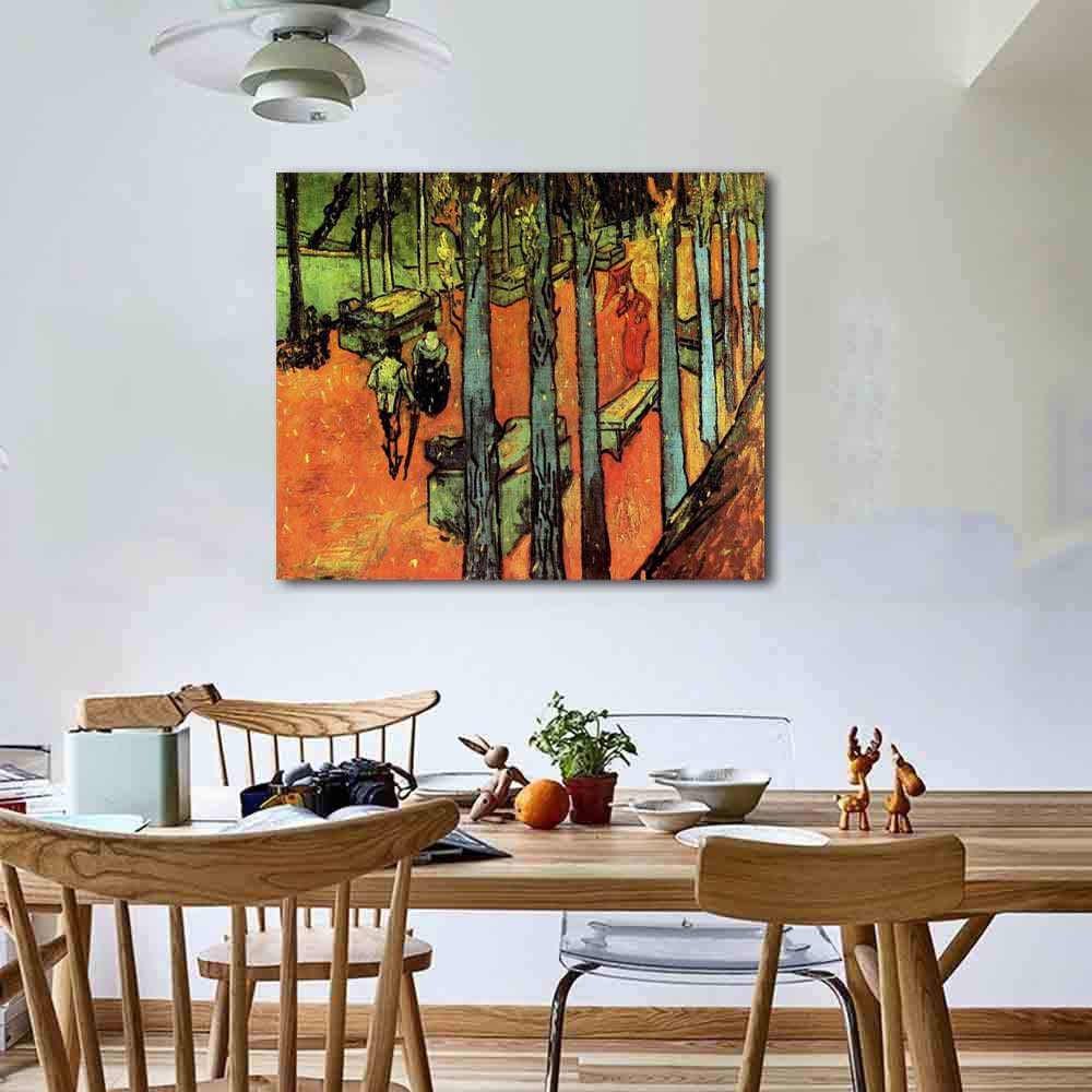 Amazon｜ヴァンゴッホ-Falling Autumn Leaves 絵画 インテリア