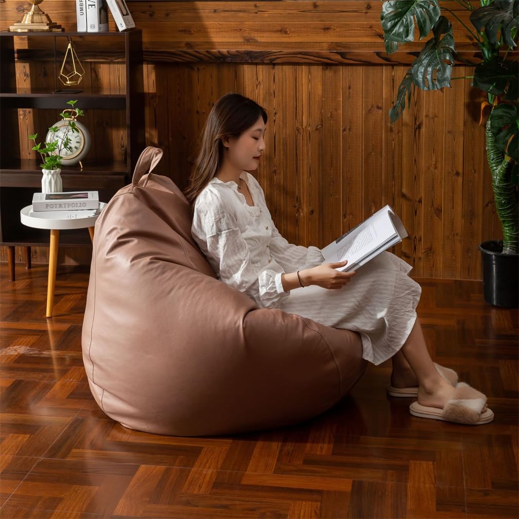 NONCHI Coperta Per Sedia Bean Bag Per Adulti/Adolescenti (Senza Riempimento), Copertura Per Divano Pigro Beanbag Per Organizzare Giocattoli Di Peluche O Tessuto,Grigio,XL