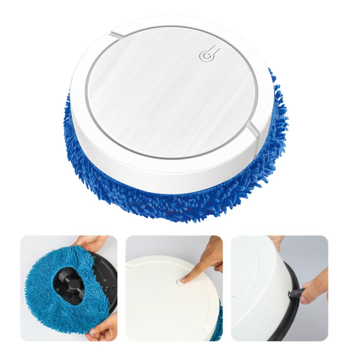 Robot Capacità 400ml Aspirapolvere Intelligente Funzione Lava Pavimenti, Batteria 1200mah Silenzioso per Pulizia Pavimenti Casa per Cucina e Camera da Letto