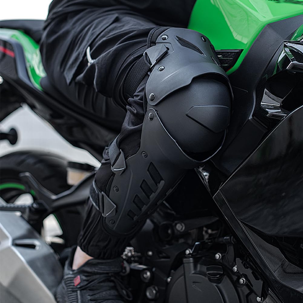 Nakolanniki Ochronne, Nakolanniki do Rowerów Górskich, Zagęszczone, Odporne na Wstrząsy PVC, Całoroczne, do Jazdy na Motocyklu, MTB, Rowerze, Hulajnodze Green