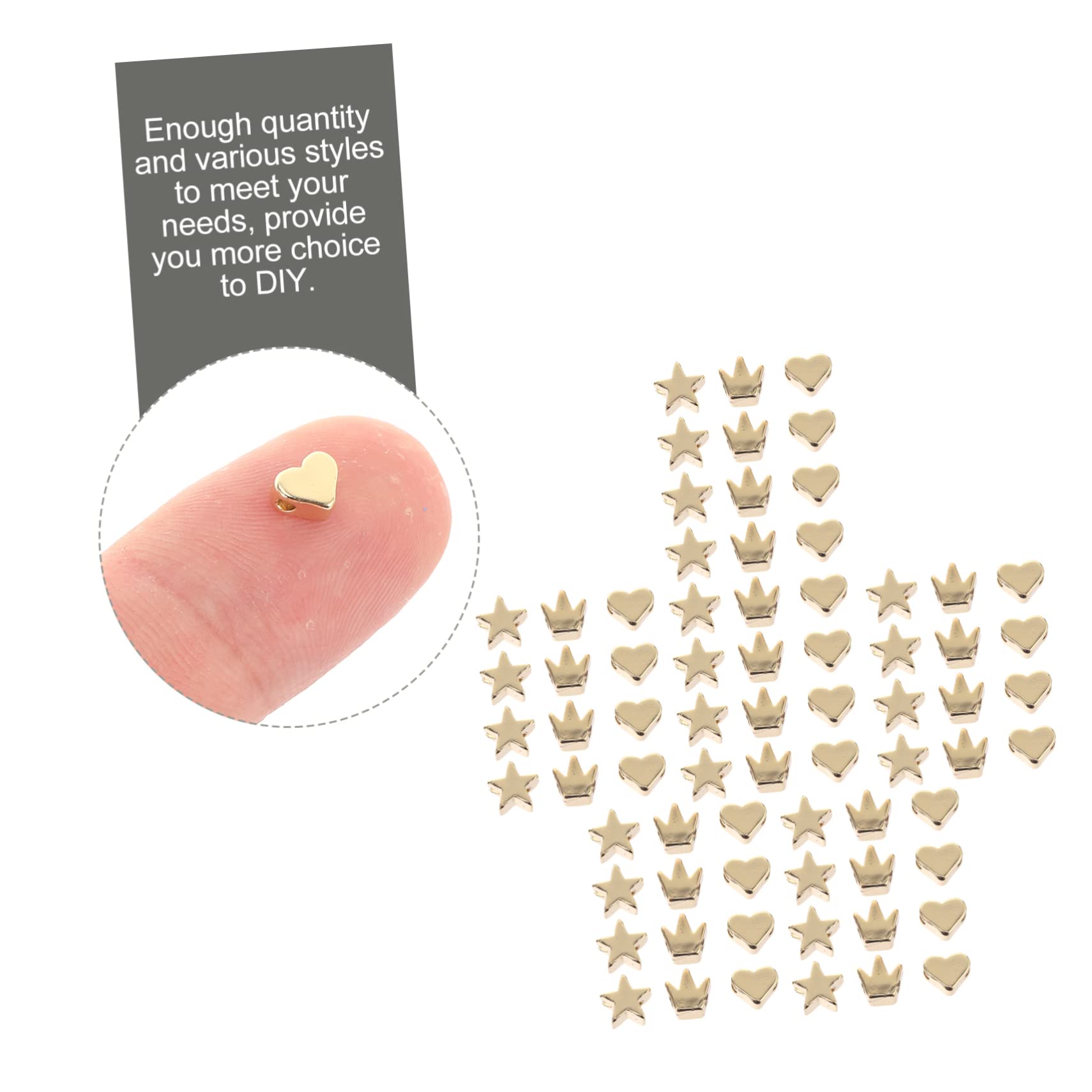 NUOBESTY 180stücke Spacer Perlen Für Schmuckherstellung Krone Herz Und Stern Armband Und Halskette Bastelmaterial Für Kreative Projekte Und Für Besondere Anlässe