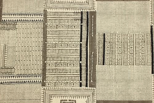 Tapis indien géométrique fait main d'exception en coton imprimé