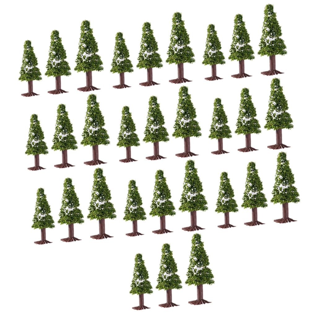 Alberi Modello Pino Realistici per Architettura Paesaggio 30 Pezzi | Verde, Filo di Ferro e Spugna, Ornamento Micro Paesaggio per Diorama e Tavola Sabbia