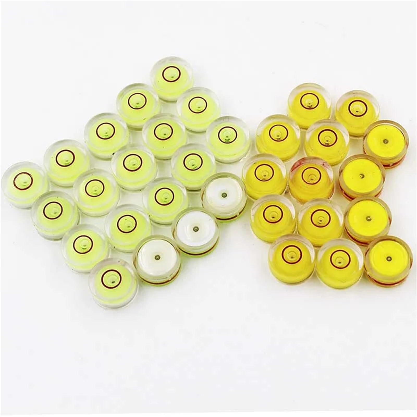Niveau à bulle circulaire rond en plastique, 50 pièces, niveau à bulle universel Bullseye