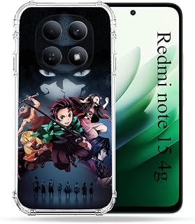 Verstärkte Schutzhülle für Redmi Note 15 4G Manga Demon Slayer, Schwarz