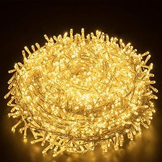 Elegear 25M/1000 LED Christmas Fairy Lights Mains Powered with 8 Modes, Outdoor Waterproof String Lights Plug in for Xmas Tree Wedding Party Garden Outside/Indoor Decoration Decor, Warm White