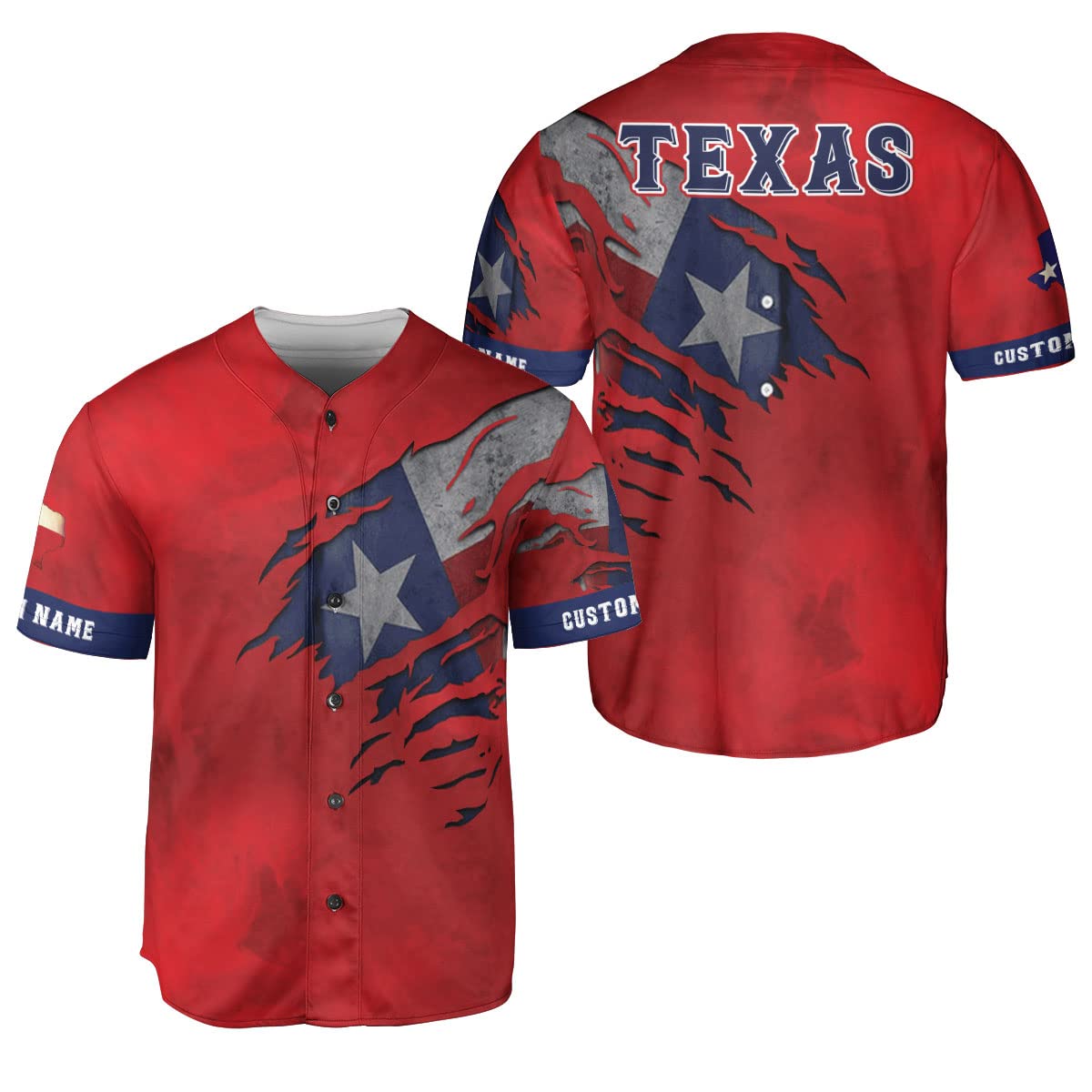 Tinoshop Personalized Name Texas Flag and Map Dont Mess with Texas Baseball Jersey Shirts Unisex Sport Shirt for Men Women (BJ101)