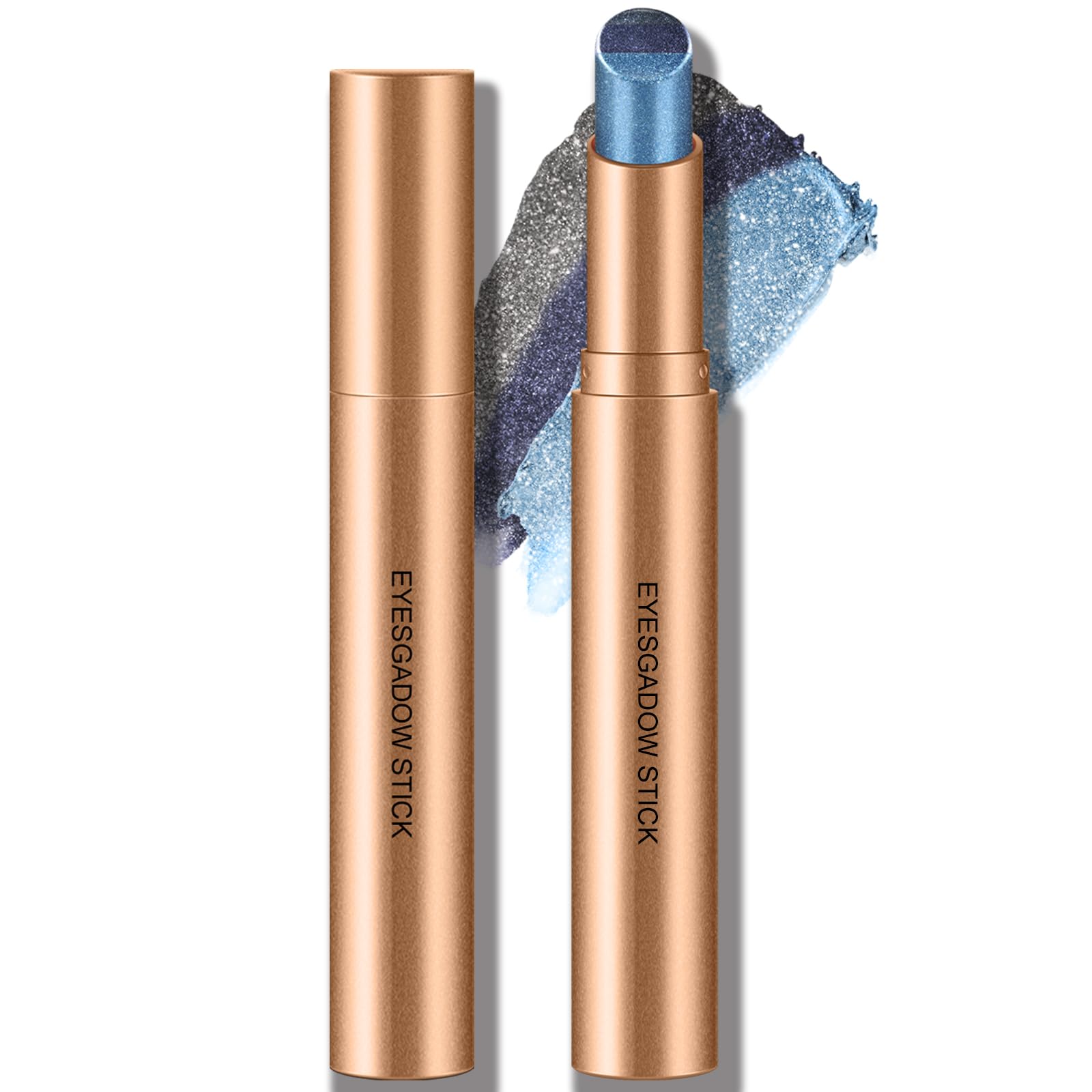 KYDA 3 Colors Eyeshadow Stick, 3-in-1 Gradient Cream Eyeshadow Stick 07A Gradient Blue