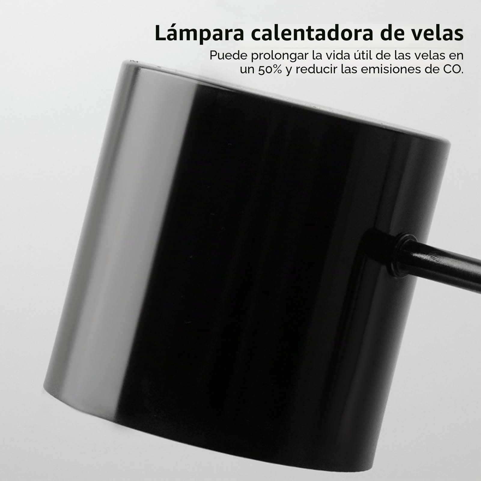 Fockety Lámpara Calentadora de Velas, Forma Exquisita de Lámpara de Vela Electrónica de Atenuación Continua para Dormitorio (Negro)