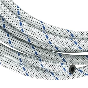 cyclingcolors Durite essence 6mm fil tressé galvanisé et fil bleu haute qualité spéciale hydrocarbure Tuyau Carburant Essence Huile NBR Etanchéité voiture moto tracteur tondeuse scooter (Longueur 1m)