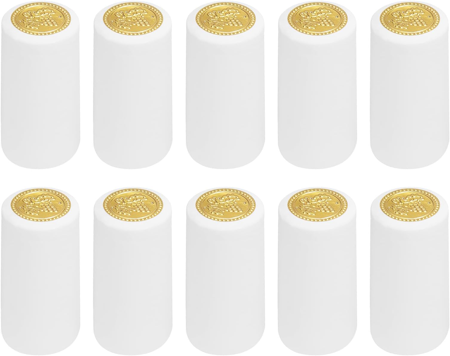 uxcell 100Pcs PVC Heat Shrink Capsules Wine Bottle Capsules Shrink Cap Wrap Shrink Top Cover Grape Shape for Wine Cellars and Home Kitchen, White 30x60mm