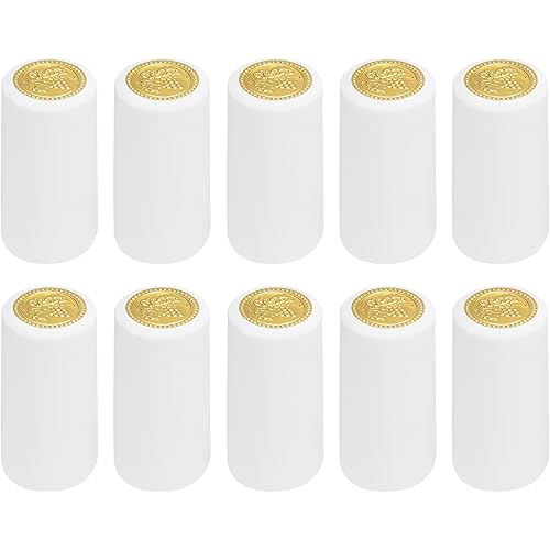 uxcell 100Pcs PVC Heat Shrink Capsules Wine Bottle Capsules Shrink Cap Wrap Shrink Top Cover Grape Shape for Wine Cellars and Home Kitchen, White 30x60mm