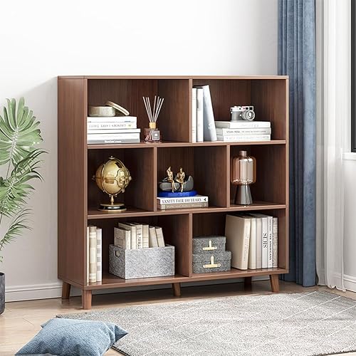 Miniatura 30 de IOTXY Estantería de Cubos Abiertos Independiente - Gabinete Organizador de Exhibición y Almacenamiento de Madera de Pie de 2 Niveles con Patas