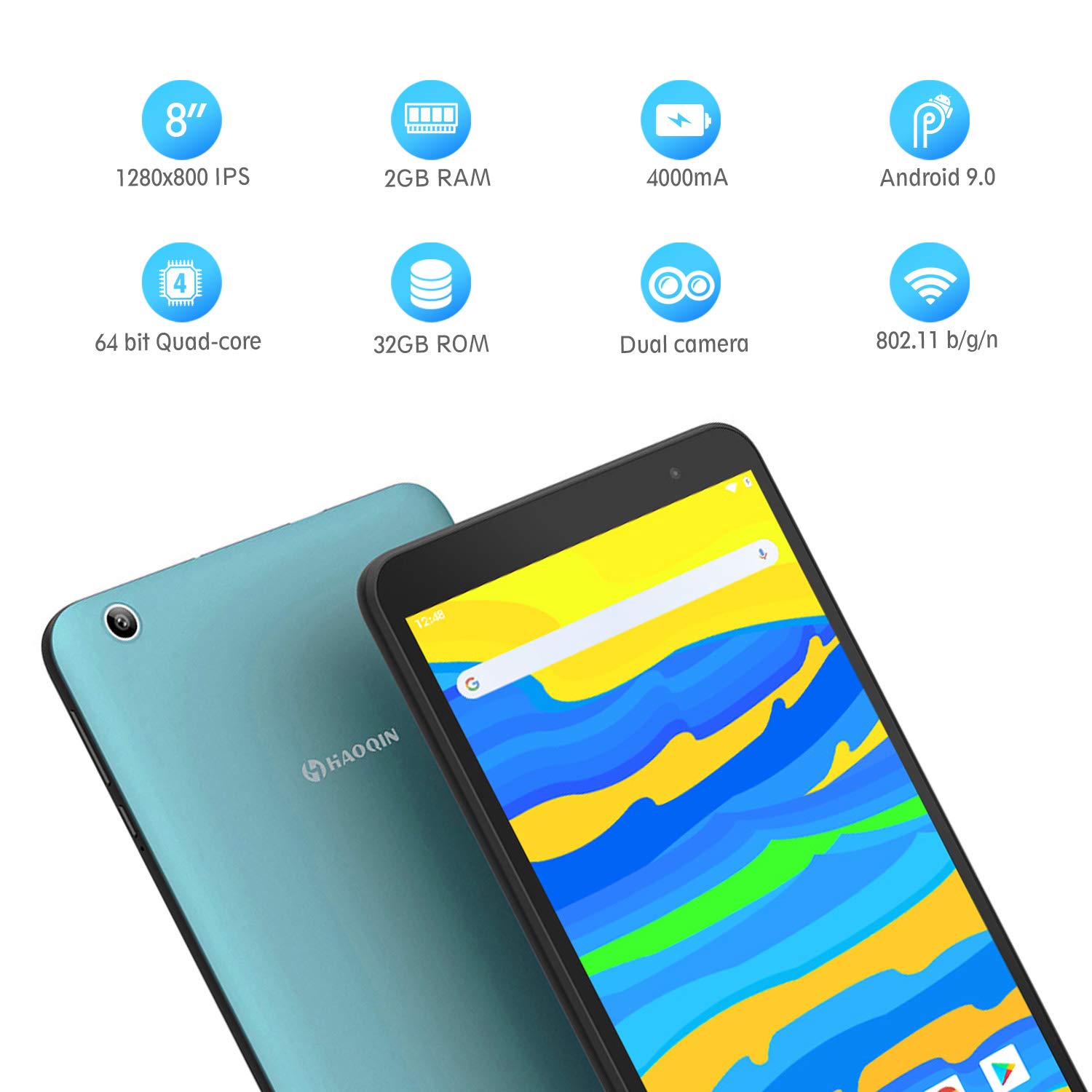 Tablet 8 cali Android 9.0 - HAOQIN H8 Pro - tablet PC 2 GB