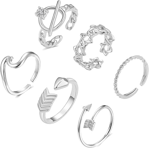 Long tiantian Stocking Stuffers for Teens Rings for Teens Girls Gifts Trendy Stuff Stackable Rings Sets for Women Vintage Knuckle Rings Teen Girls