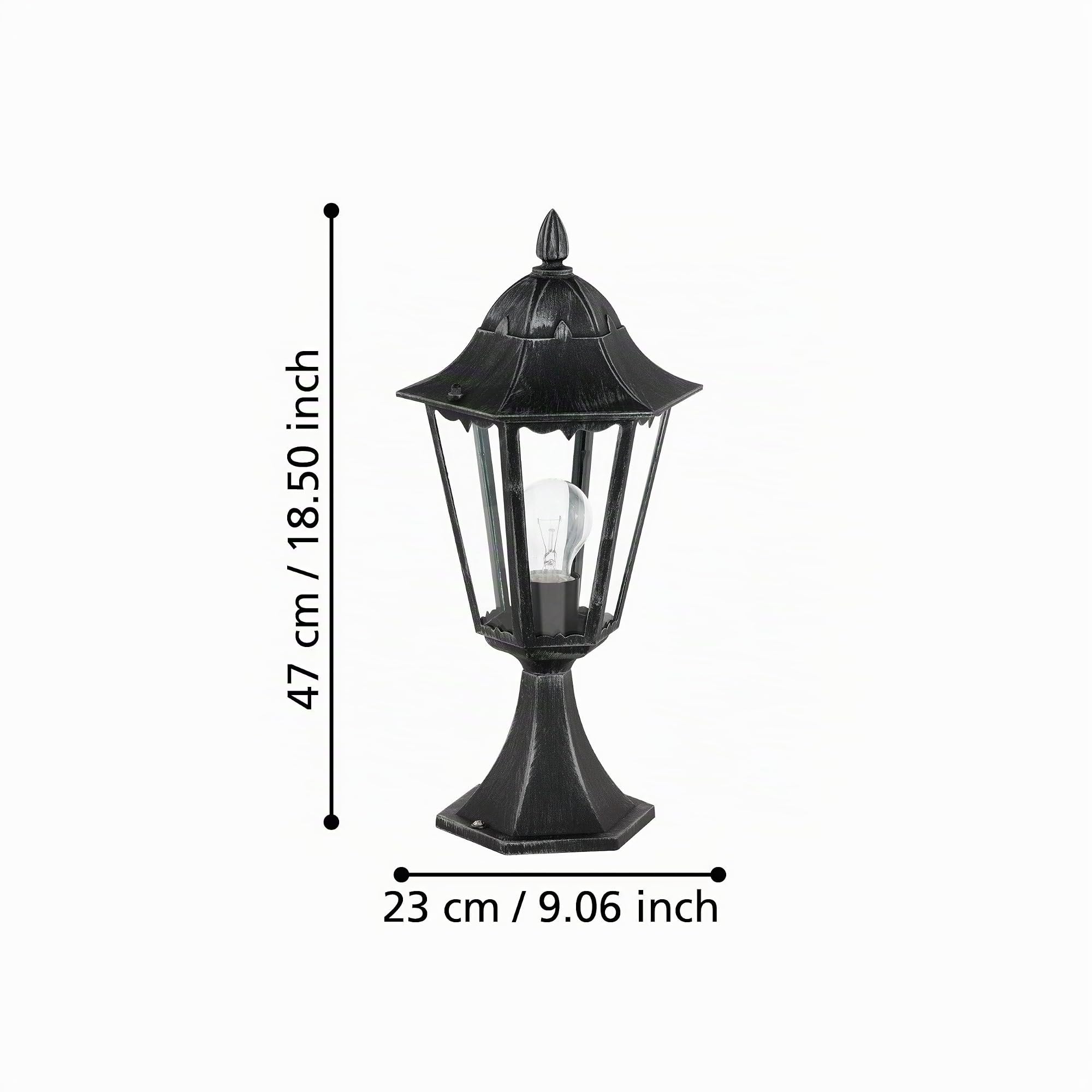 EGLO Lampe de socle extérieure Navedo, applique extérieure 1 flamme, socle