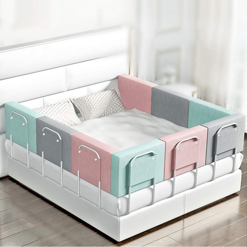 Barandilla de Cama para niños pequeños, Protector de Cama de Espuma para bebés, Protector de Descanso portátil para mesita de Noche, para el hogar y Viajes (Color: Rosa, Tamaño: 60