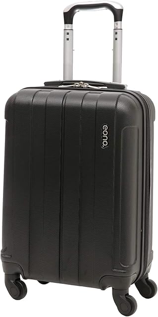 Amazon Brand  Eono Lightweight ABS Hard Shell Travel Trolley Carry On Hand Cabin Luggage Suitcase with 4 Wheels Black
