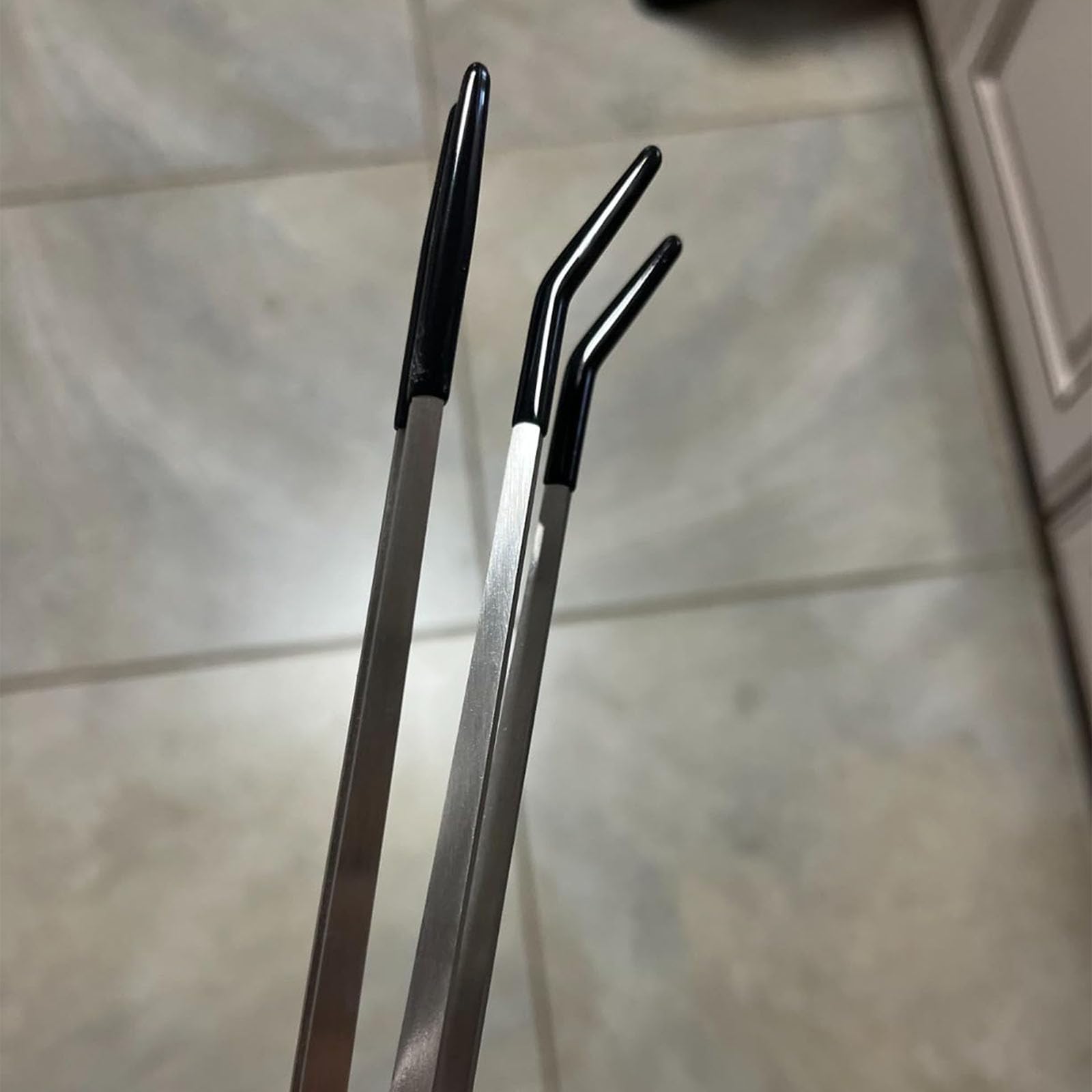 1 set/2 pezzi in acciaio rettili pinze per alimentazione rettili dritte e curve Pinzette lunghe con punta antiscivolo per una manipolazione precisa Pinze di alimentazione con punta in gomma