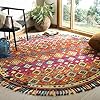 Safaviehaspencollectionarearug5roundorangefuchsiahandmadebohobraidedtasselwoolidealforhightrafficareasinlivingroombedroomapn138a  Urban Country Home Decor Safavieh aspen collection area rug 5 round orange fuchsia handmade boho braided tassel wool ideal for high traffic areas in living room bedroom apn138a  urban country home decor