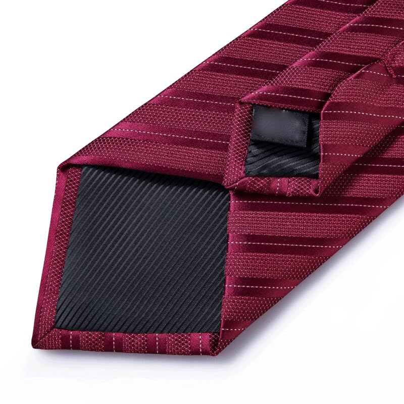 Conjunto de corbata para hombre con rayas de seda miniatura 6