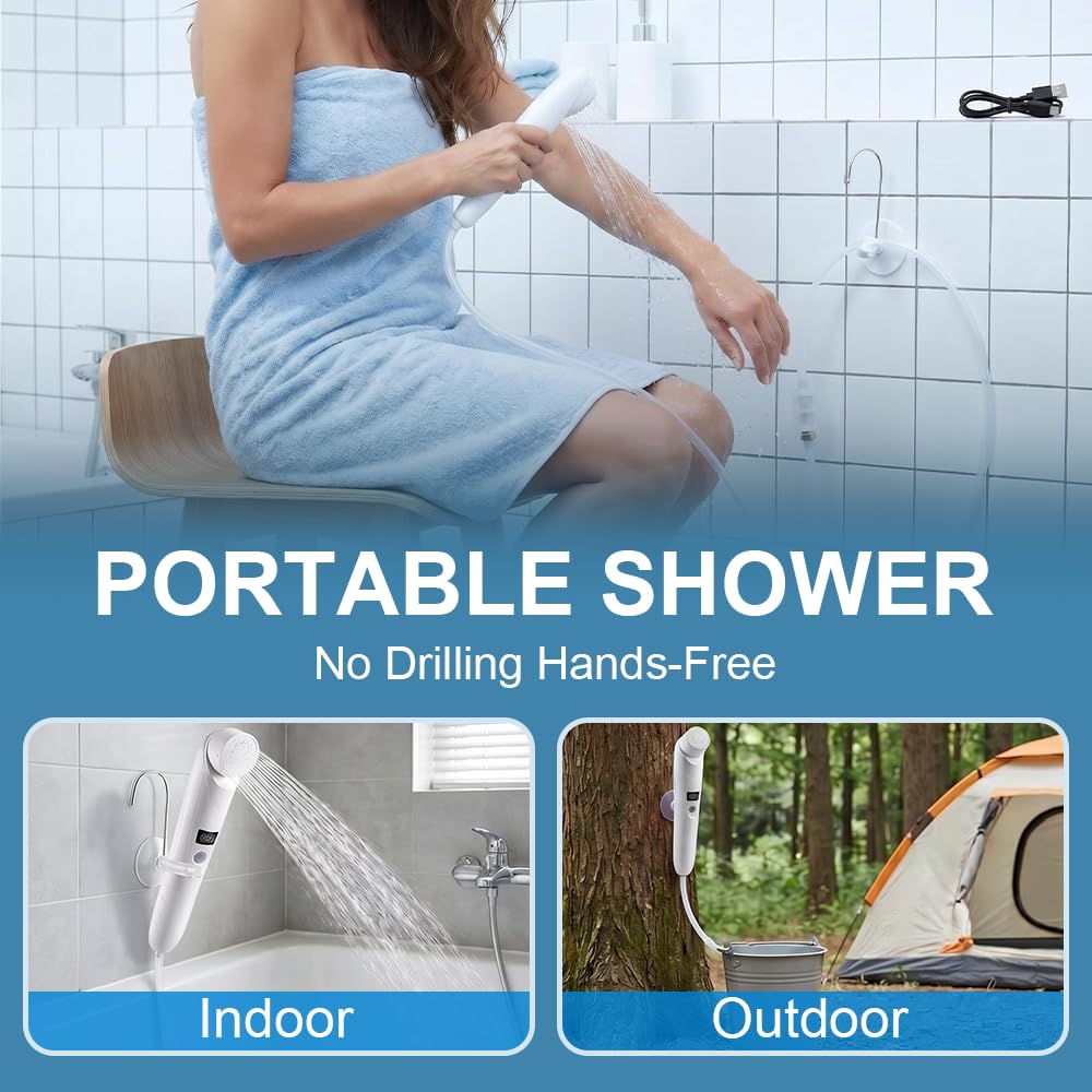 Bidé portátil eléctrico, pulverizador portátil de mano recargable de 2.5 L, bidé de viaje, campamento al aire libre, cuidado posparto/femenino y spray de ducha para higiene personal