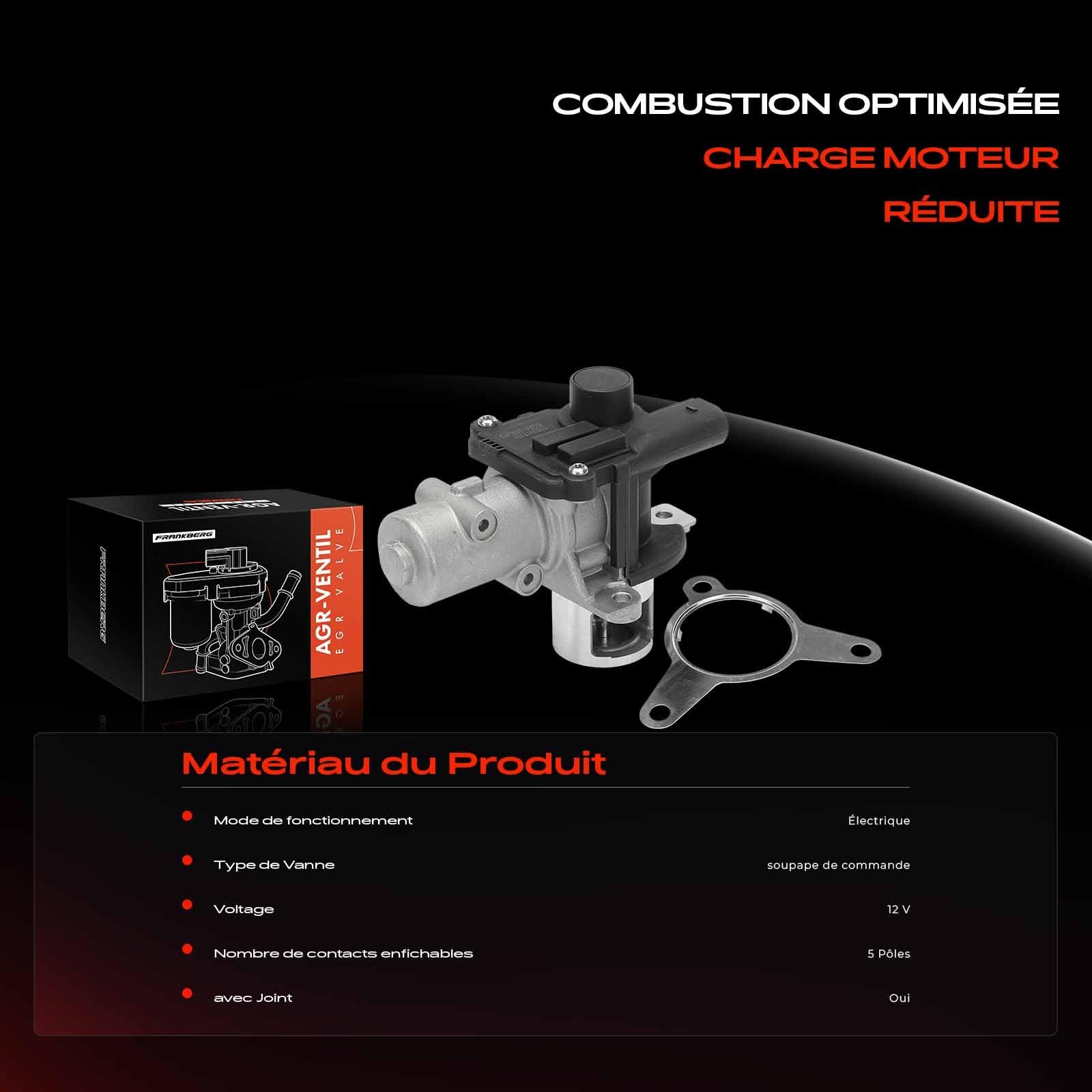 Frankberg Vanne EGR de recirculation des gaz d'échappement 8200561269 | Compatible avec: Logan Pick-up US,,,,Modus/Grand Modus F/JP0,Scénic II