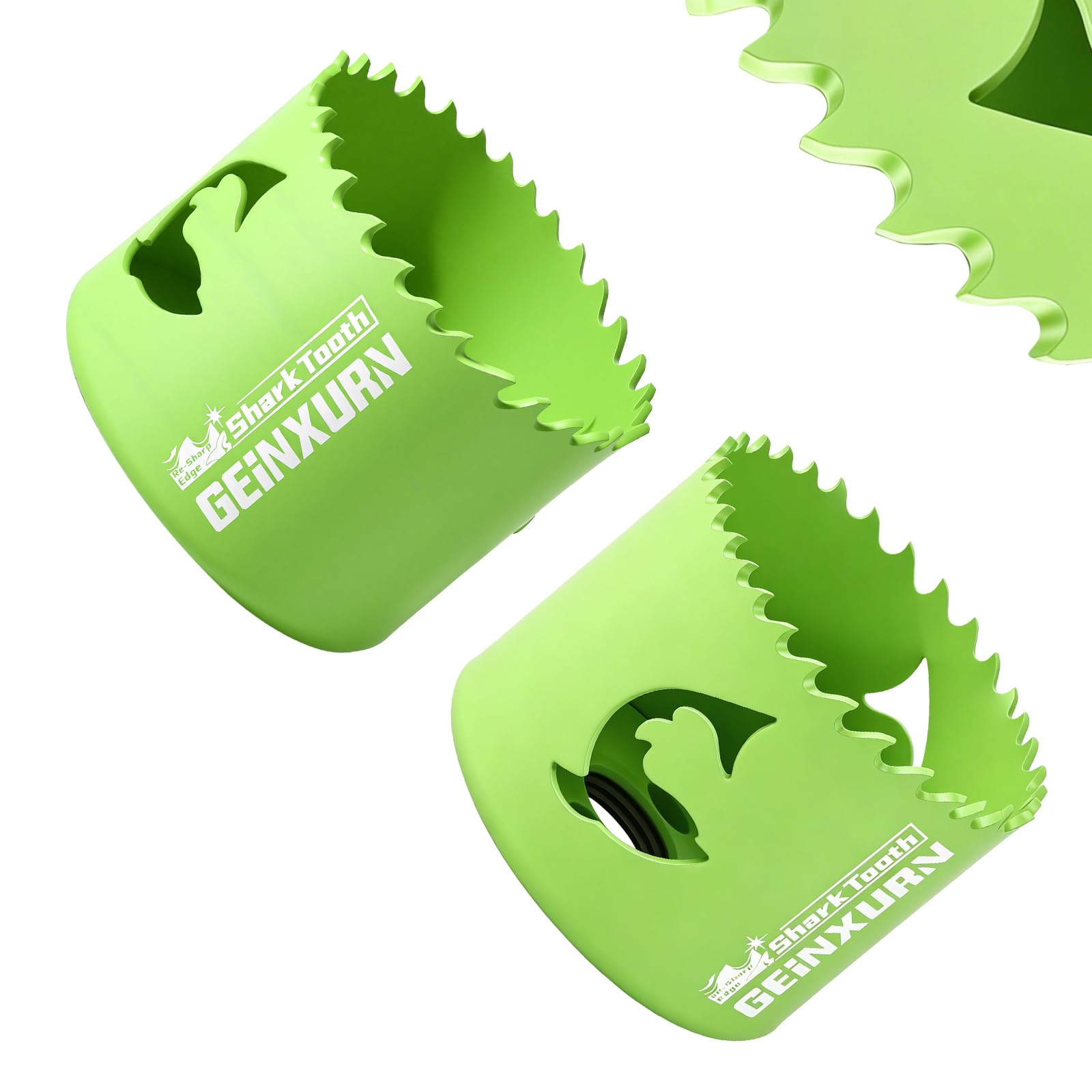 Geinxurn 57mm Hole Saw, 2PCS HSS Bi-Metal Hole Saw Kit with Shark Tooth Hole Cutter for Wood,Drywall, PVC Boards and Thin Metal