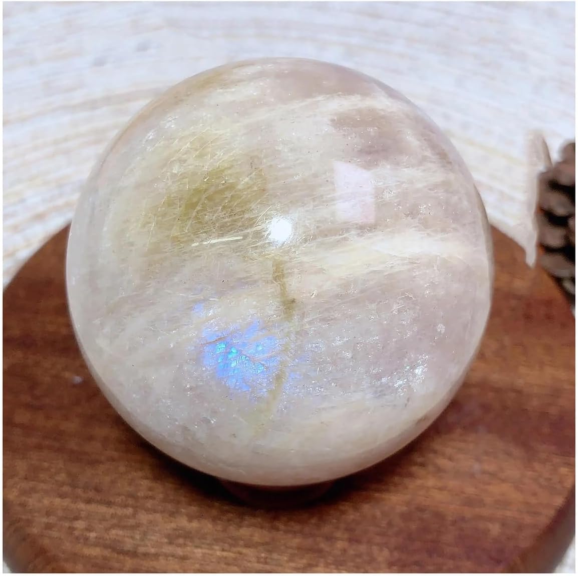 Crystal Stone Home Decor Natural Crystals Blue Flash Sphere Room Decor