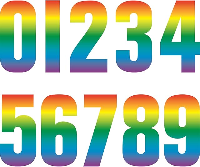 3 Sheets Colorful Numbers Stickers Self Adhesive 0-9 Stickers Wheelie Bin Decorative Number Stickers for Home Office Classroom Decoration Supplies