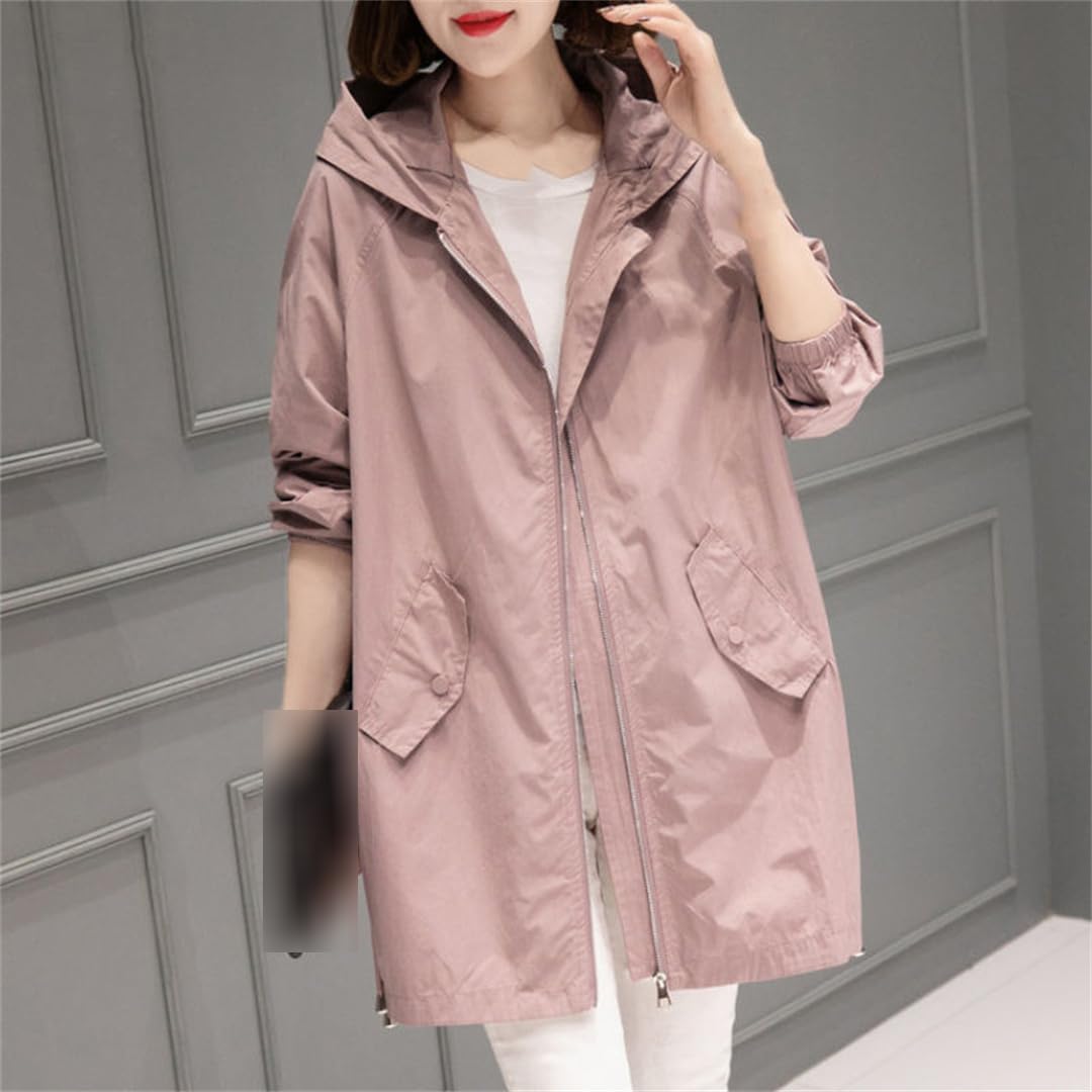 Primavera E Autunno Trench Donna Di Media Lunghezza Cappotto Sciolto Sottile Giacca A Vento Donna
