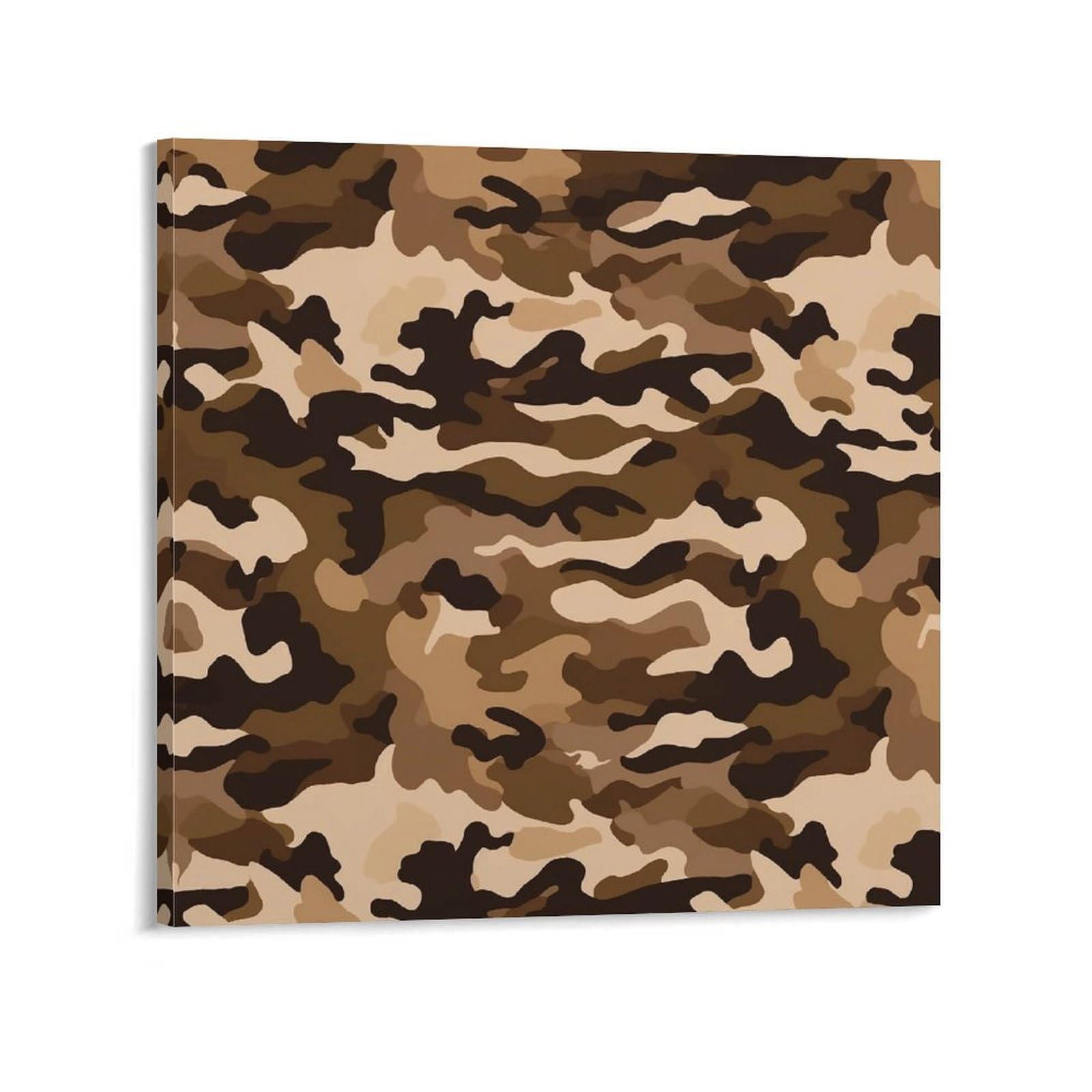 Brown Camouflage Canvas Wall Art for Bedroom 24x24inch(60x60cm) Canvas Prints Artwork for Walls Modern Picture Artwork Painting for Living Room Aesthetic Wall Paintings for Bathroom Kitchen Office Dec