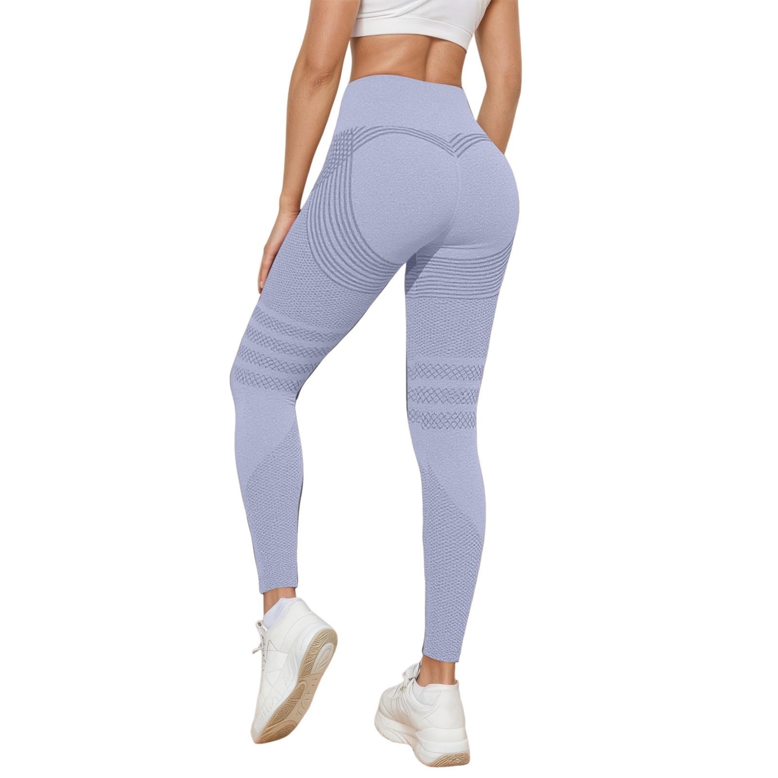 Compression Leggings Women Anti Cellulite High Waisted Workout Gym Leggings UK Ladies Tummy Control Butt Lifting Yoga Pants Seamless Sports Running Leggins Trousers Plus Size Lavender Purple 4XL