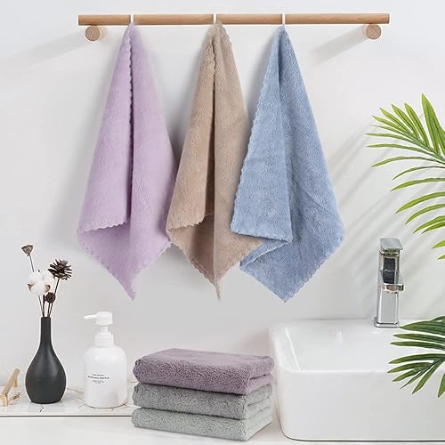 Miniatura 5 de SUNLAND Paño facial de microfibra reutilizable, removedor de maquillaje, toalla de limpieza facial ultra suave, 12 x 12 pulgadas, paquete de 6