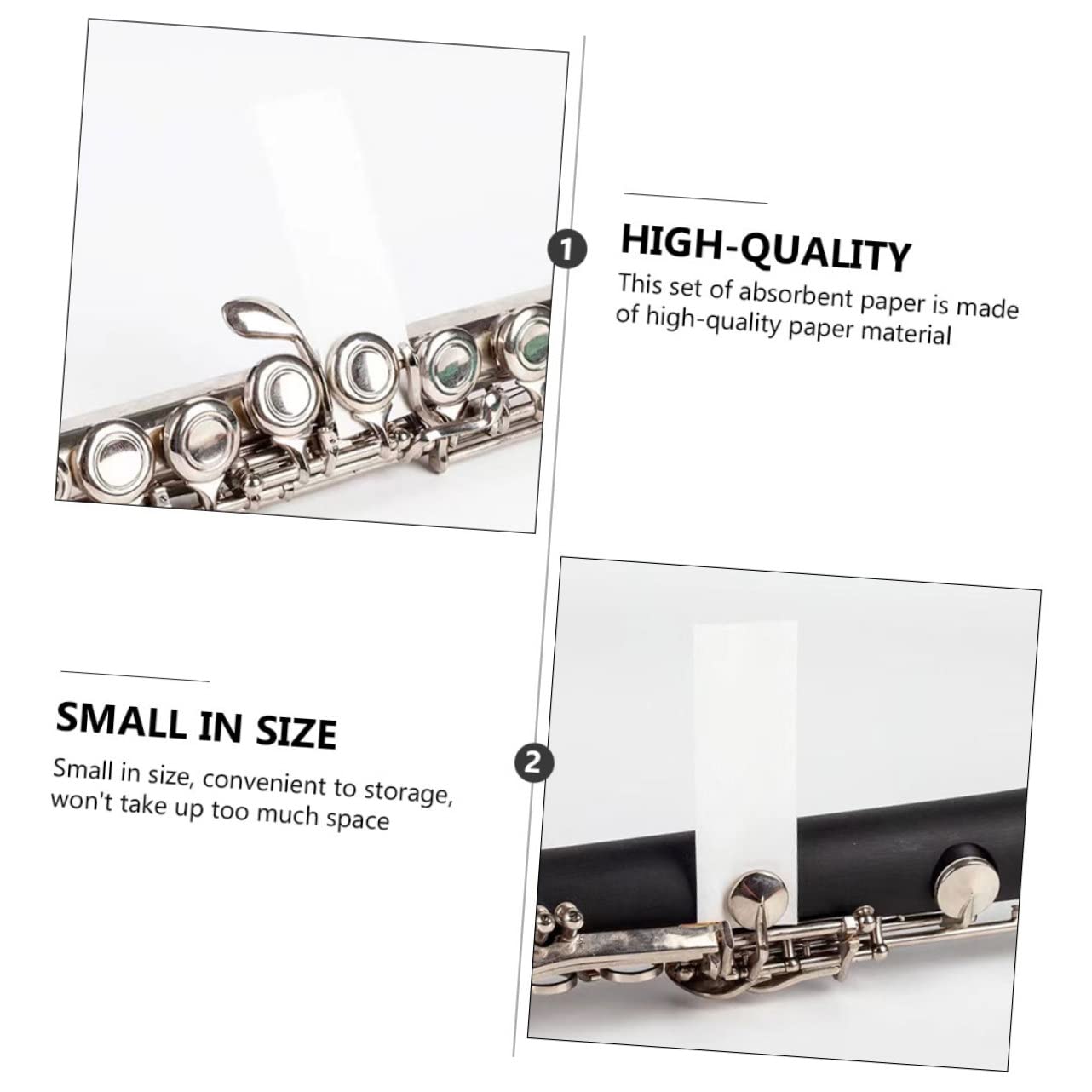 CIMAXIC 100pièces Papier Absorbant Pour Saxophone Entretien Des Instruments à Vent Accessoires De Nettoyage Pour Pads De Saxophone Et