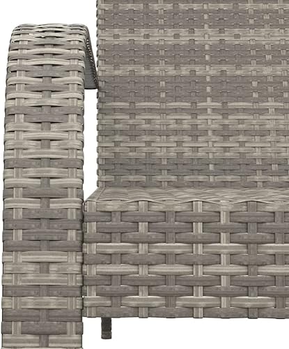 Miniatura 7 de Grey Adirondack Folding Chair 29.9x23.2x37, Steel Frame, Poly Rattan Seat, Patio Garden Deck Balcony