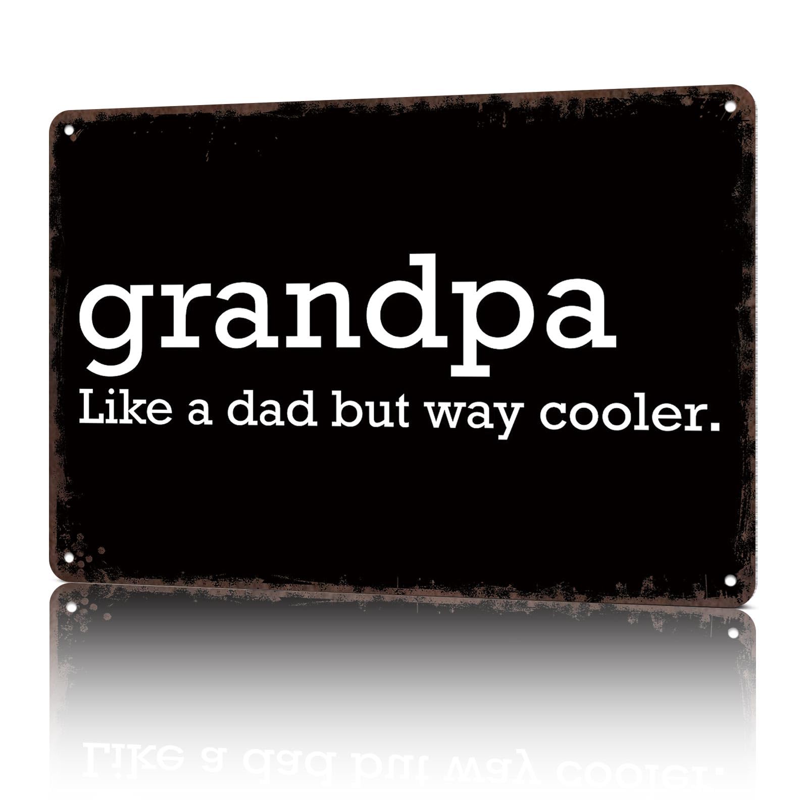 KWQDOZF Vintage Metal Signs Grandpa Like A Dad But Way Funny Tin Sign Poster Wall Art For Home Room Bedroom Office Decor 8x12inch