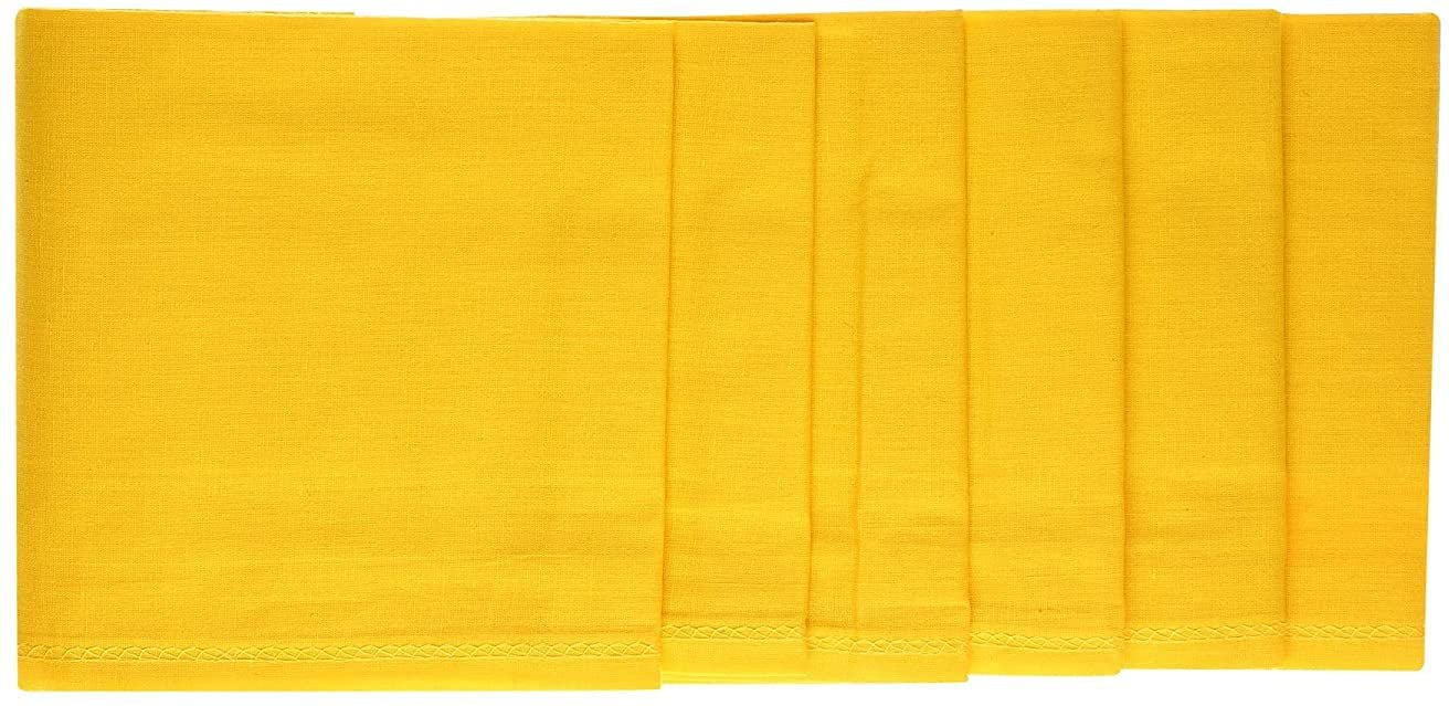 Aenon Fashion is my passionMen Cotton Handkerchiefs Hanky For Men - Striped XXL King Size (Pack of 6) (Yellow3)