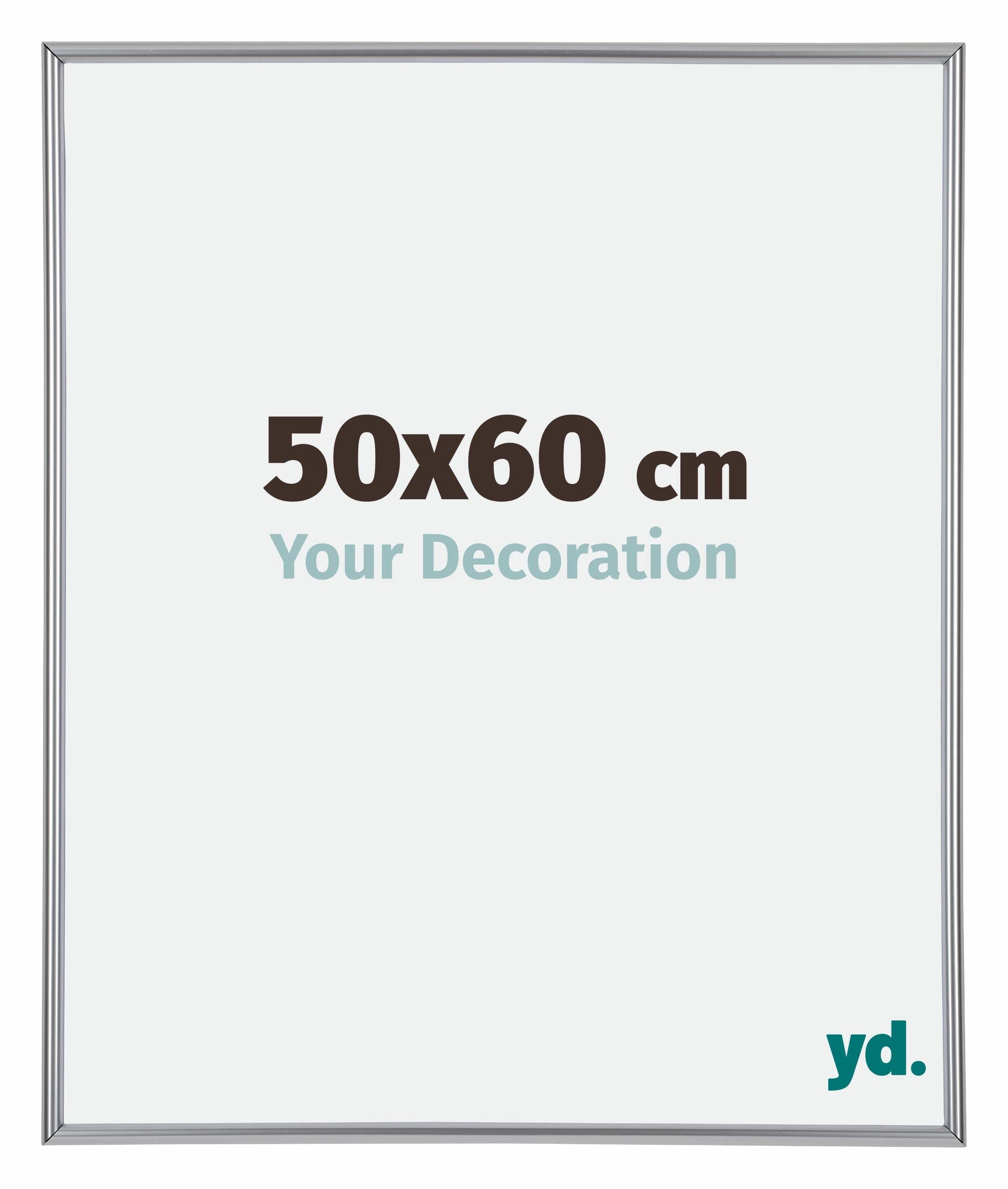 Your Decoration - Picture Frame 50x60 cm - Silver High Gloss - Decorative Wall Frame in Plastic with Antireflection - Frame 50x60 - Annecy