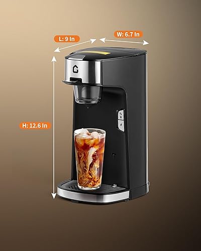 Miniatura 2 de Garvee Cafetera de una sola porción, cafetera pequeña de una sola taza con tanque de agua de 18.6 onzas para cápsula, molido y té, cafetera portátil